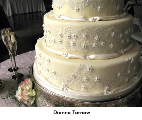 Designer Stencils C373 Alencon Lace Bottom Tier Cake Stencil, Beige/Semi-Transparent