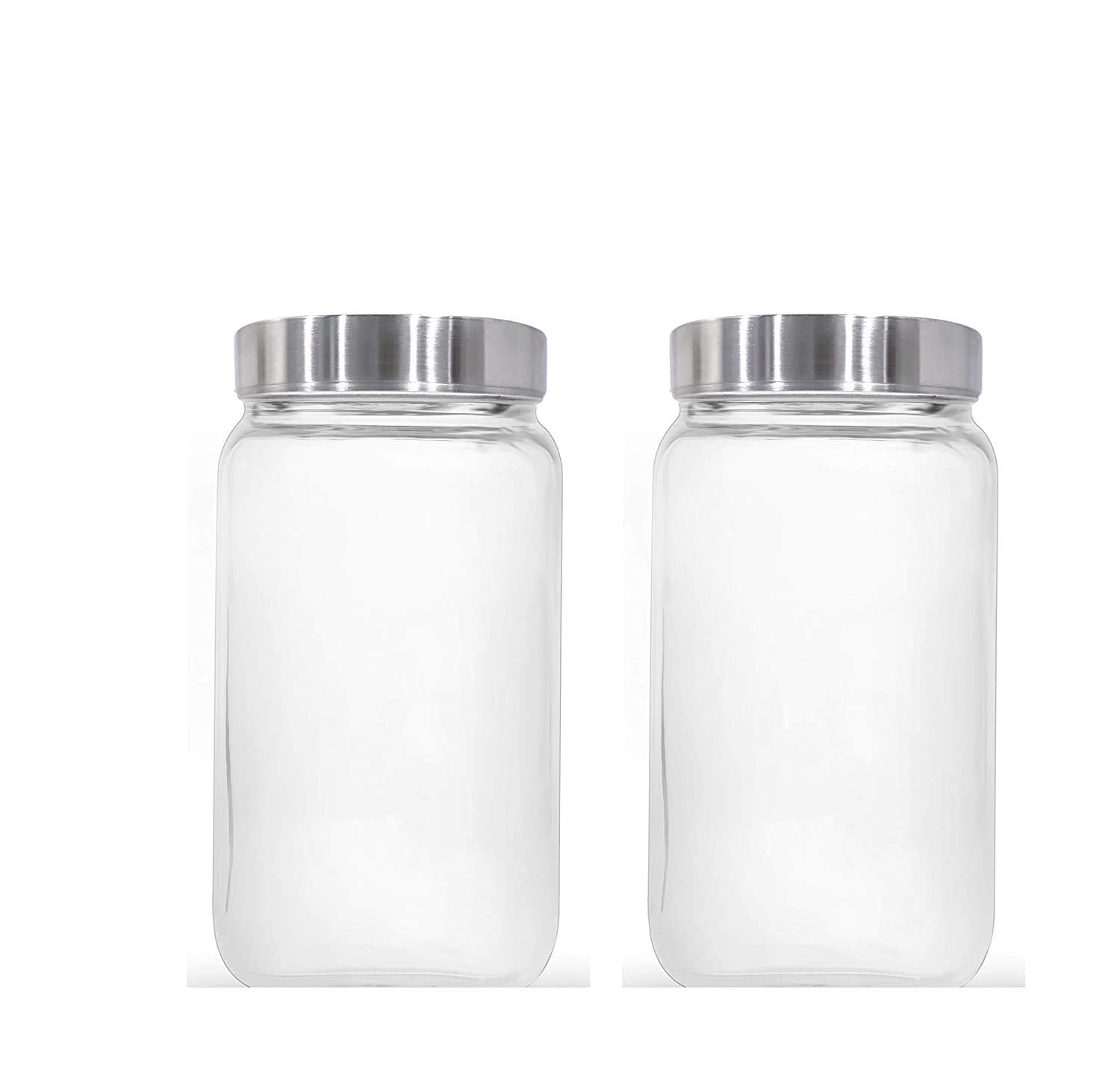 Avvic Mart Glass Jar With Lid 2 Liter Airtight Glass Storage Container For Food Flour Pasta Coffee Candy Dog Treats Snacks & Mor
