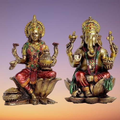 The Himalayan River Polyresin Ganesh Ji Laxmi Ji Idol Laxmi Ganesh Ji Big Laxmi Ganesh Murti For Diwali Gift, Home Decor Temple 