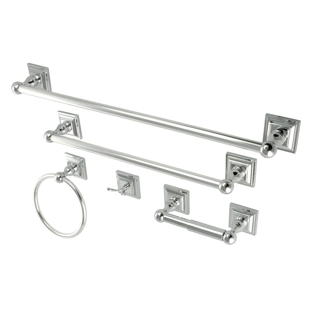 Kingston Brass BAHK3212478C 5-Piece Bathroom Accessory Set  Polished Chrome