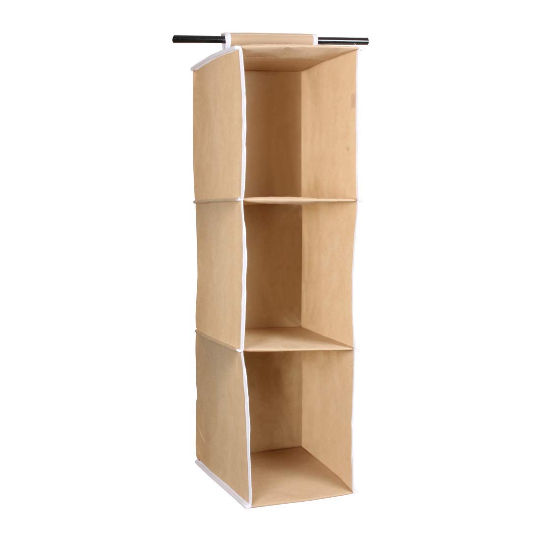 Flipco Hanging Closet Organizer, Foldable 3Shelf Hanging Closet Wardrobe Storage Shelves, Clothes Handbag Shoes Accessories Sto