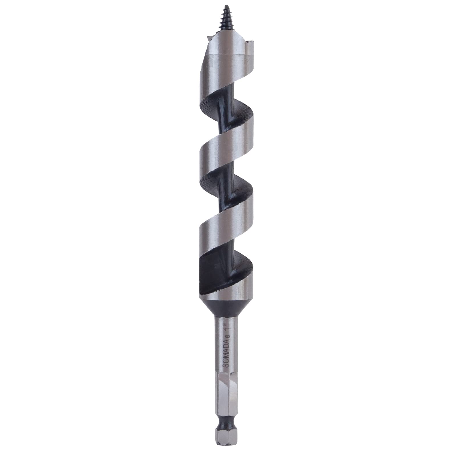 Somada 1-Inch X 8-Inch Auger Drill Bit For Wood, Hex Shank 716-Inch, Ship Auger Long Drill Bit For Soft And Hard Wood, Plastic,