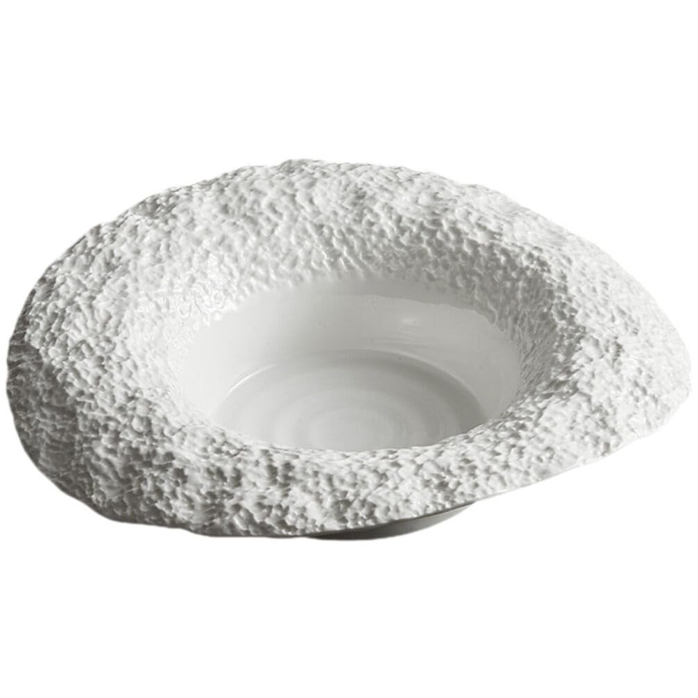 Cabilock Ceramic Pasta Serving Plate Rock Pattern for Pasta Salad Soup and More Dishwasher and Microwave Safe for Home Use and E