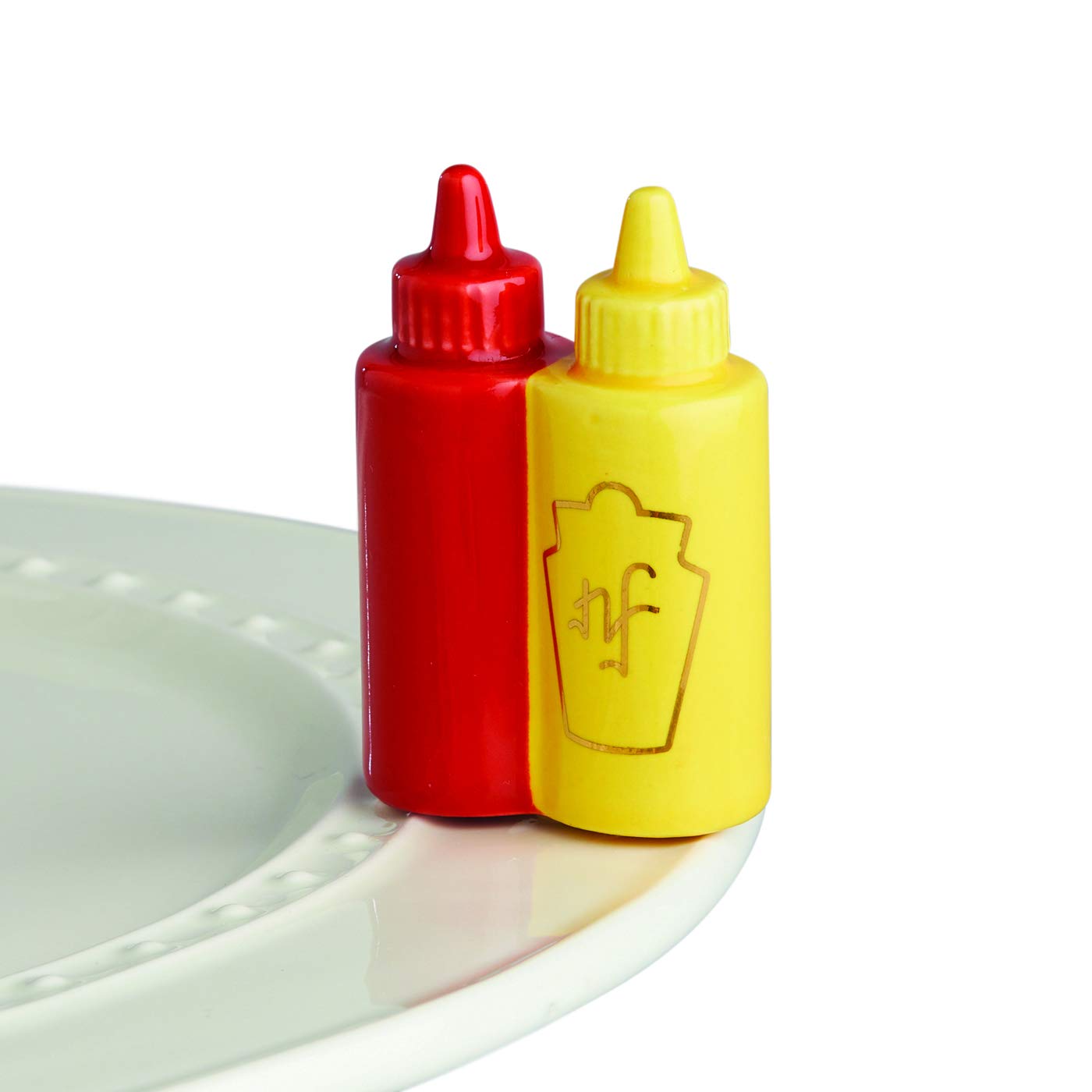 Nora Fleming Main Squeeze (Ketchup And Mustard) A230 - Hand-Painted Ceramic Unique D  Cor - Summer Minis For The Home And Office