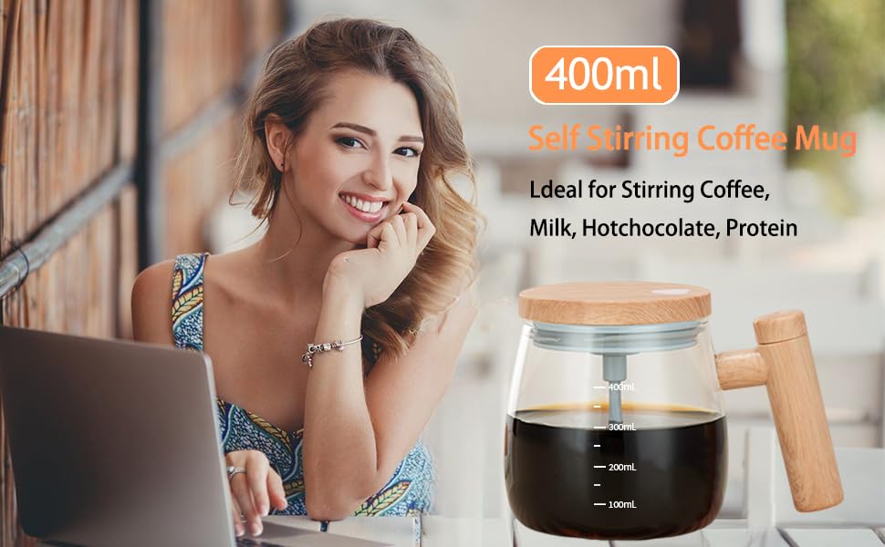 Updesh Self Stirring Mug, Electric High Speed Mixing Cup, Self Stirring Coffee Mug, For Coffee/Milk/Protein Powder At Home/Offic