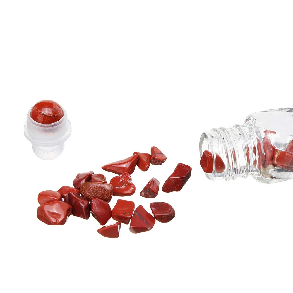 Clear Glass Roller Bottles,10 Pack 10Ml 0.33Fl Oz Gemstone Roller Ball For Essential Oils,Natural Crystal Stones Roller Balls Wi