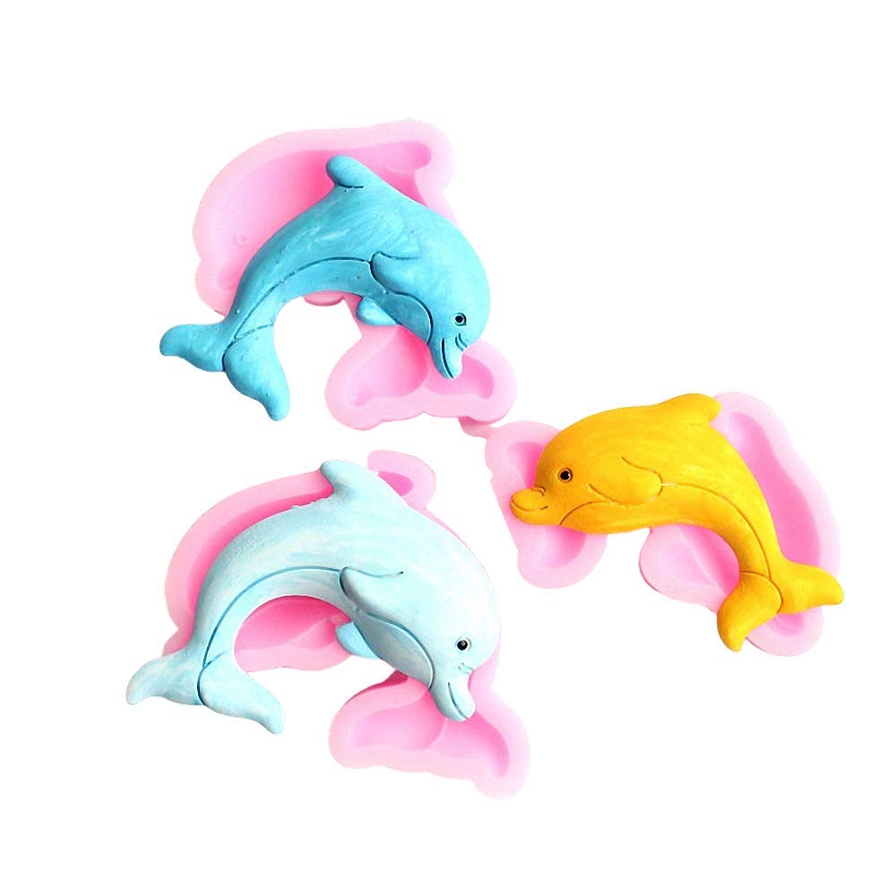 Set Of 3 Dolphin Silicone Fondant Molds Dolphin Chocolate Candy Sugar Craft Gum Paste Mold Cake Decorating Tools Epoxy Resin Pol