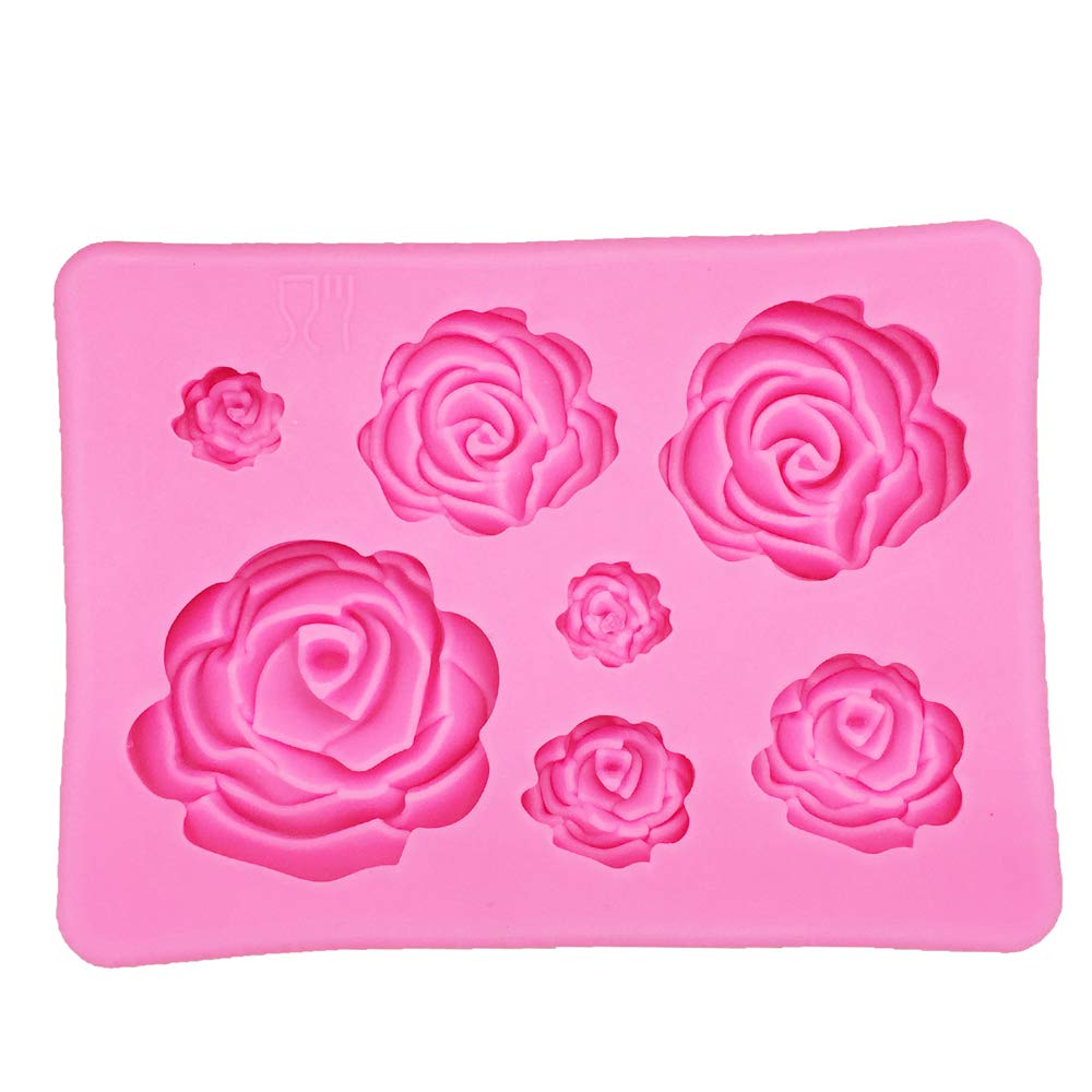 Tvoip Rose Flowers Silicone Mold Cake Chocolate Mold Wedding Cake Decorating Tools Fondant Sugarcraft Cake Mold