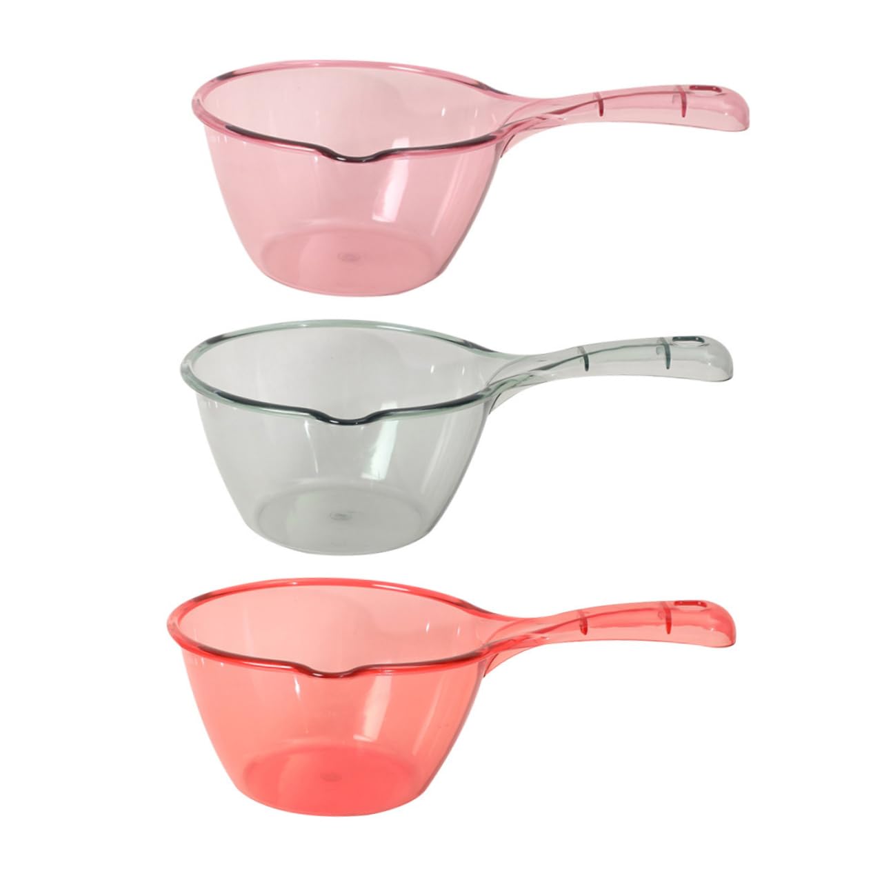BESTOYARD 3pcs Thicken Plastic Water Ladle Capacity Handle Scoops for Kitchen and Bathroom Use Lightweight and Hightemperature 