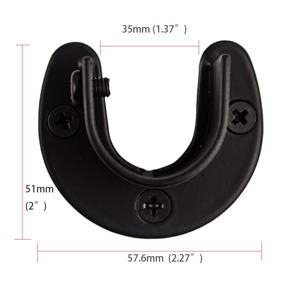 Zipseven 1-5/16 Shower Closet Rod Holder Set U Shaped Hanging Rod Flange Socket Heavy Duty Curtain Pole Bracket Supports Stainle