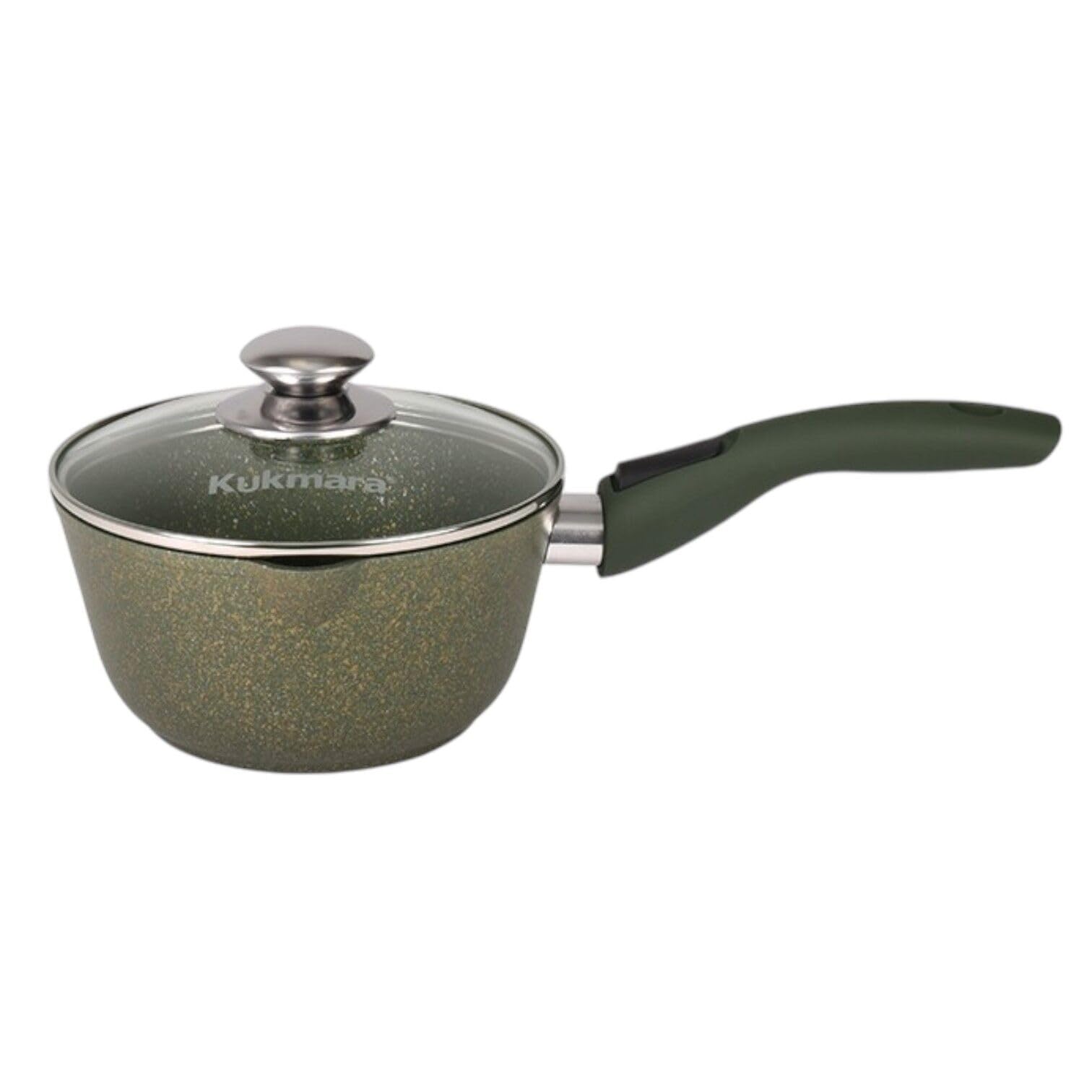 Trendy Style Malachite Cast Aluminum NonStick Saucepan with Glass Lid and Removable Handle 1.6 Qt (1.5 L) Aluminum Saucepan, Co