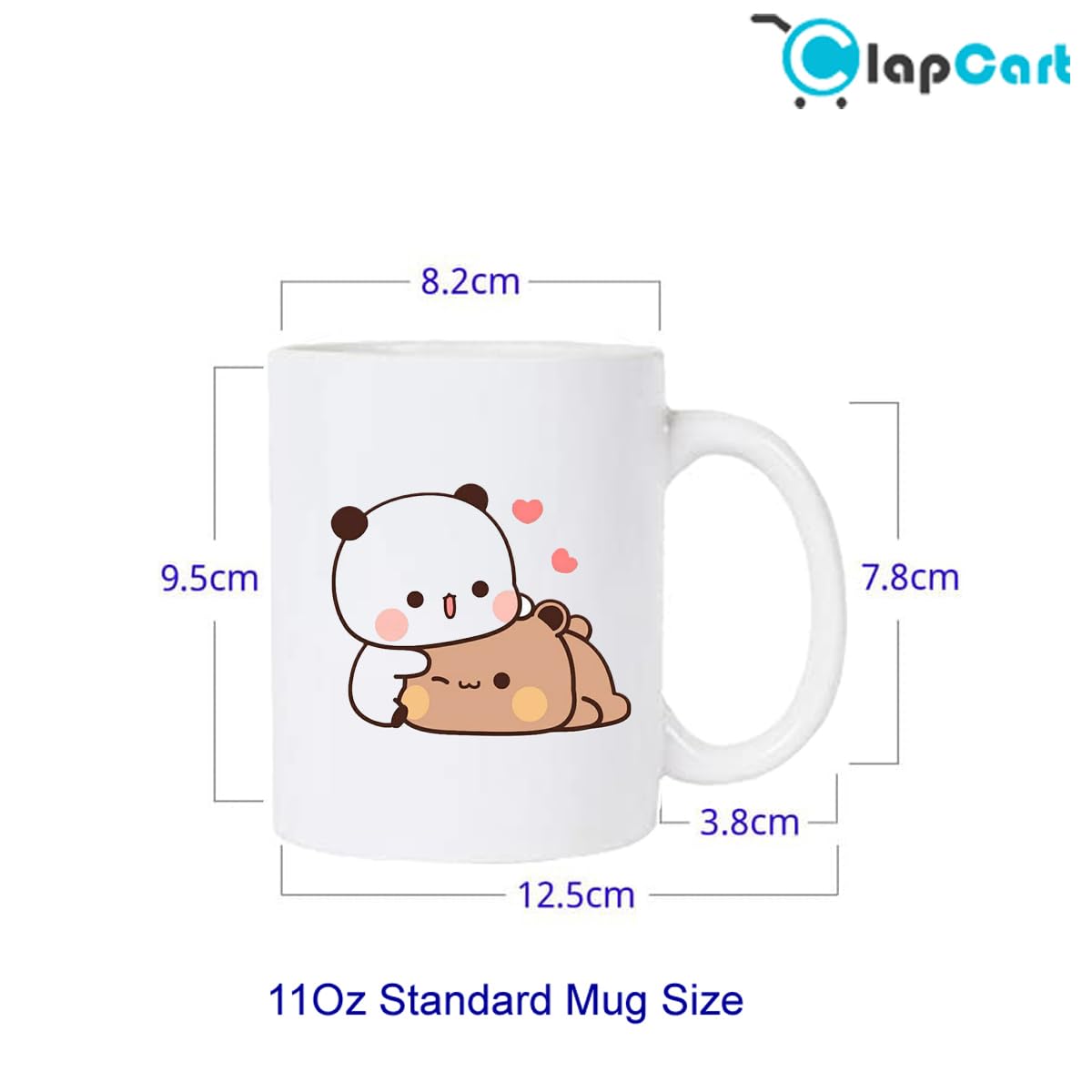 Clapcart Designer Printed Coffee Mug/Cup - White Ceramic Mug (Lazy Taddy Design Print), 360 Ml