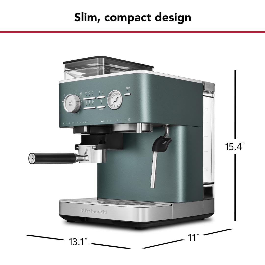 Kitchenaid Semi Automatic Espresso Machine With Burr Grinder, 2.5L, Juniper, Kes6551Jp