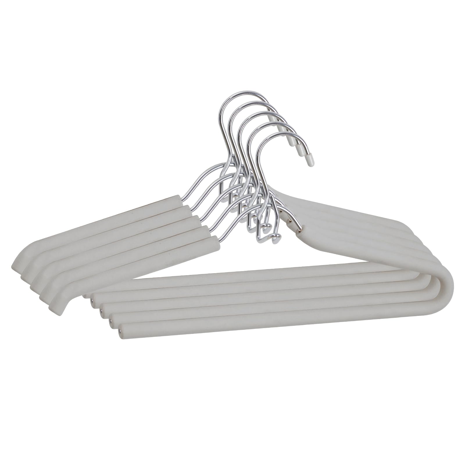 Spring Fever Foam Padded Clothes Hangers With Hooks - Sponge Non Slip Chrome Plating Heavy Duty Space Saving Open Ended For Wome