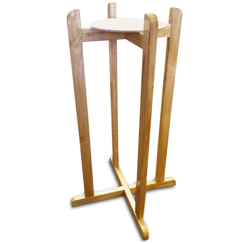 Aquanation Floor Wood Stand Natural Varnish, 27'' For Water Crock, Water Bottles, 3 & 5 Gallon Water Jug, And Plants