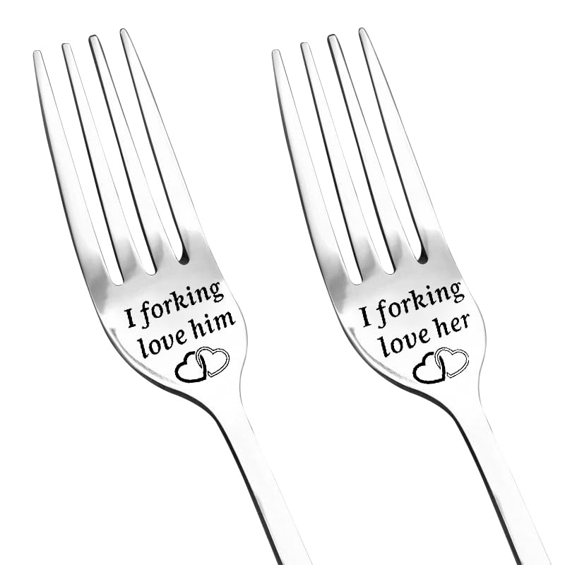 Wedding Engagement Gifts For Him Her Couples Engraved Fork Gifts For Boyfriend Gifts From Girlfriend Anniversary Birthday Gifts