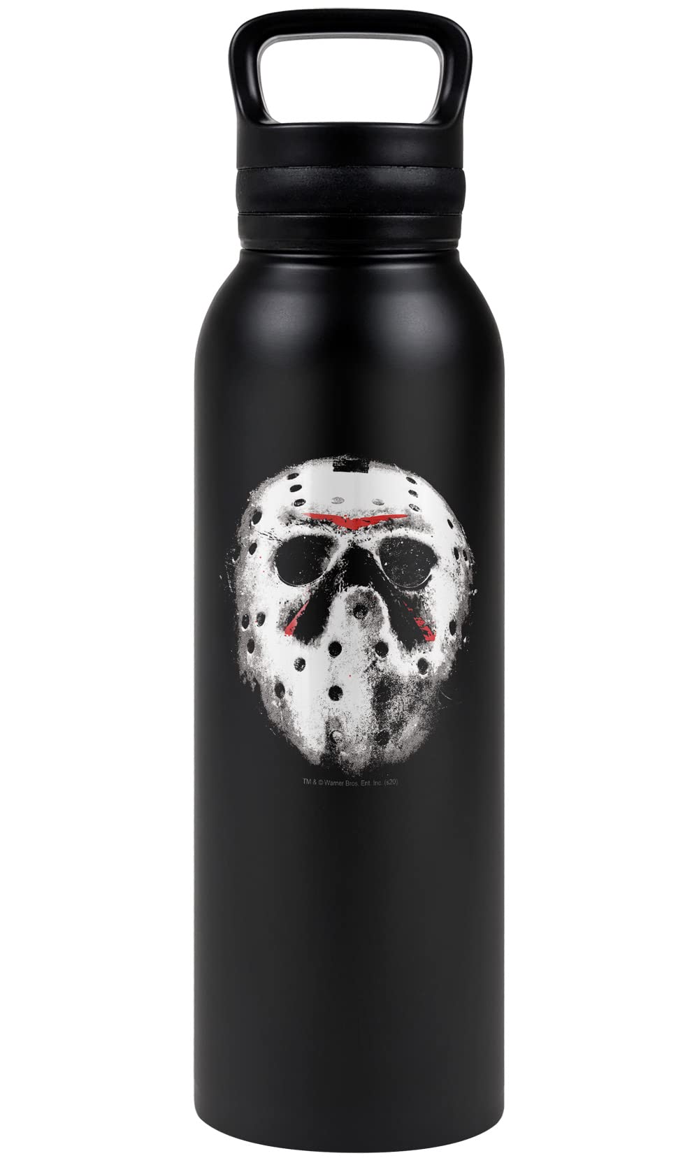 Friday The 13Th Official Jason Mask 24 Oz Insulated Canteen Water Bottle, Leak Resistant, Vacuum Insulated Stainless Steel With