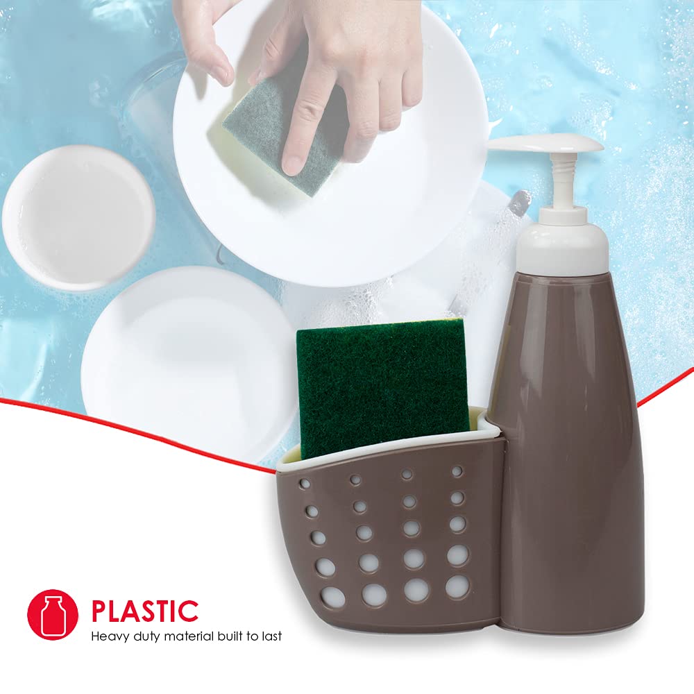 Home Basics 20 Oz Bathroom Sponge Holder For Kitchen Sink Countertop Soap Dispenser