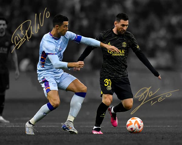 Ikonic Fotohaus Lionel Messi Cristiano Ronaldo The Final Matchup Signed Photo Autograph Print Wall Art Home Decor