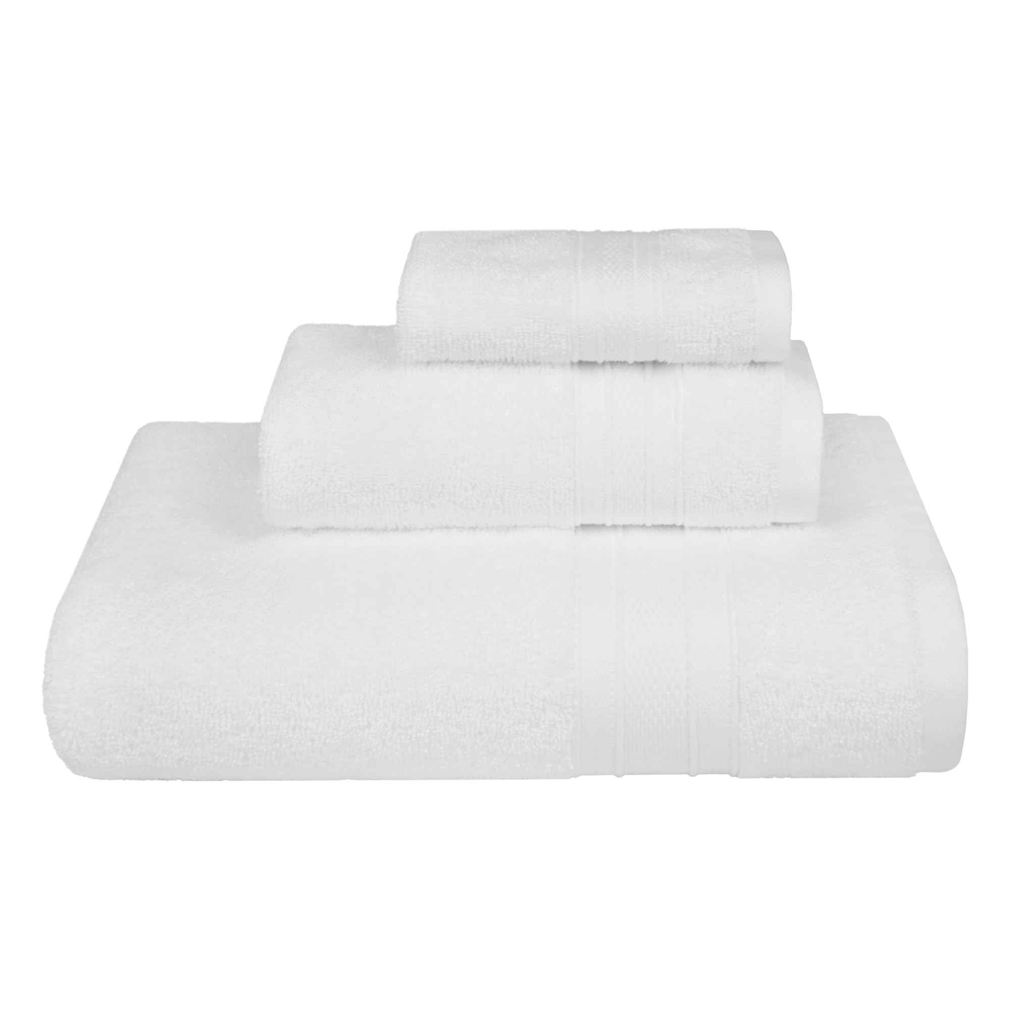 Trident Soft Comfort Air Rich Towels For Bath, 100% Cotton Towel, Super Soft, Highly Absorbent, 3 Pieces Towel Set, 500 Gsm - Wh