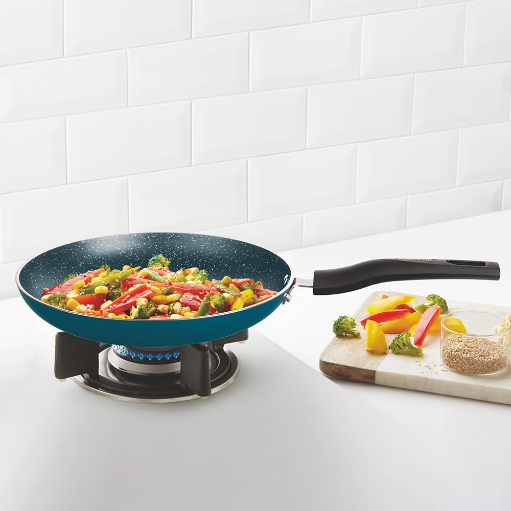Borosil Prochef NonStick Fry Pan, 20 Cm, Gas Stove Compatible, Thick Uniform Body For Even Heating, Metal Spoon Friendly, Pfoa 