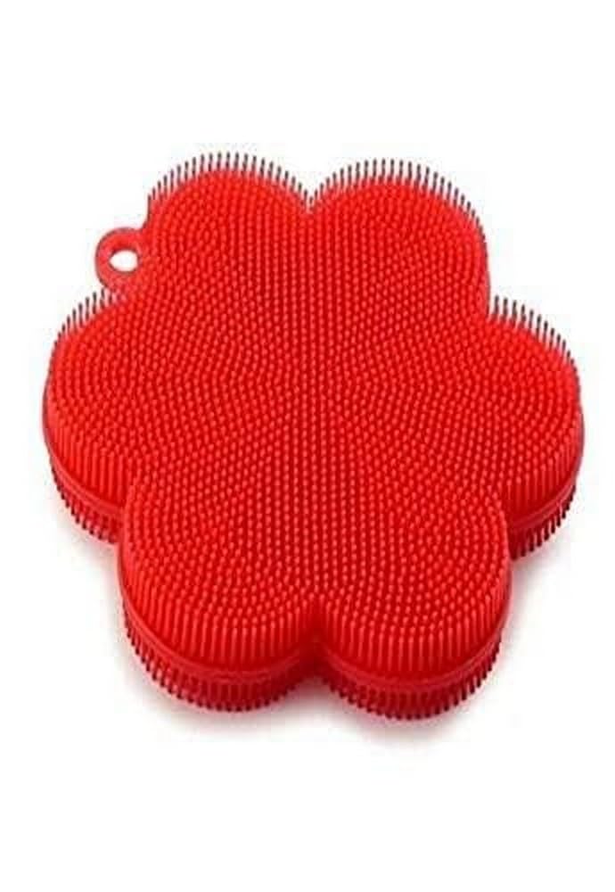 Norpro Red Flower-Shaped Silicone Dish Brush Scrubber