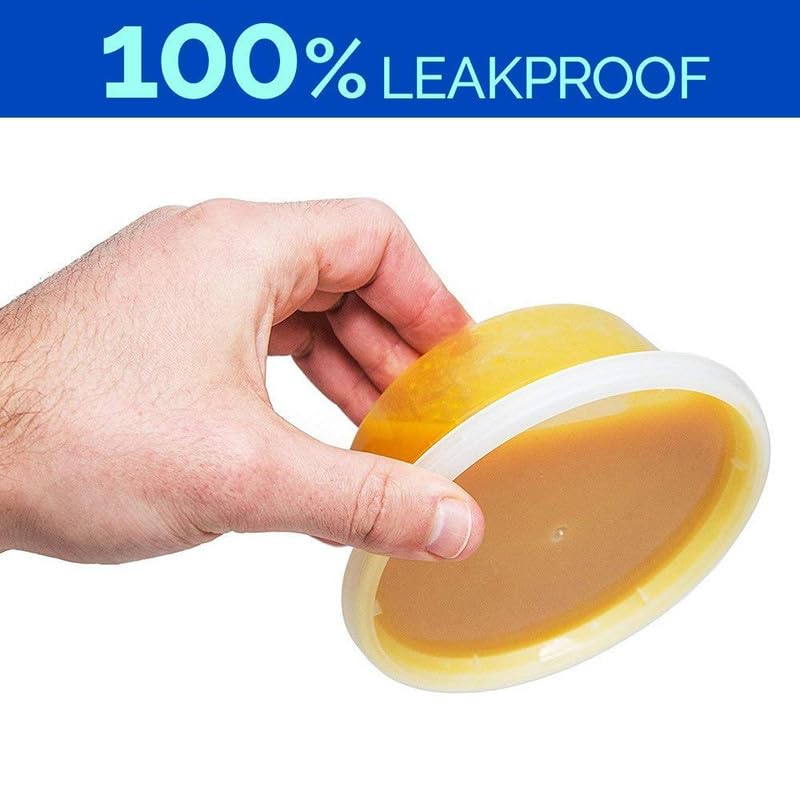 8 Oz Plastic Containers With Lids (50 Sets) - Food Storage Containers Great For Slime, Party Supplies, Meal Prep And Portion Con