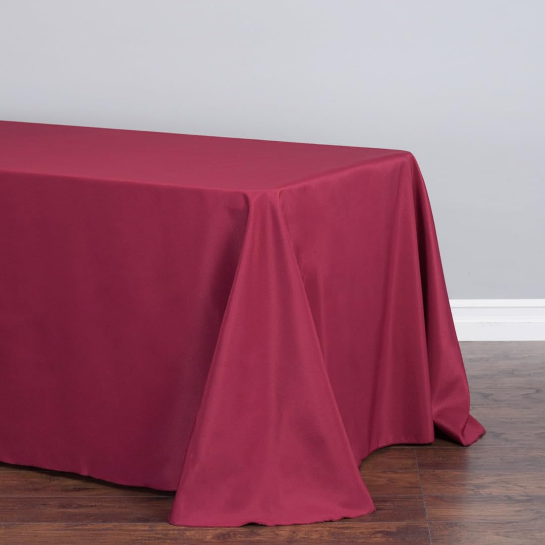Ltc Linens 2-Pack Rectangular Tablecloths 90 In X 156 In With Rounded Corners - Burgundy Table Covers For 8 Ft Table With Floor-