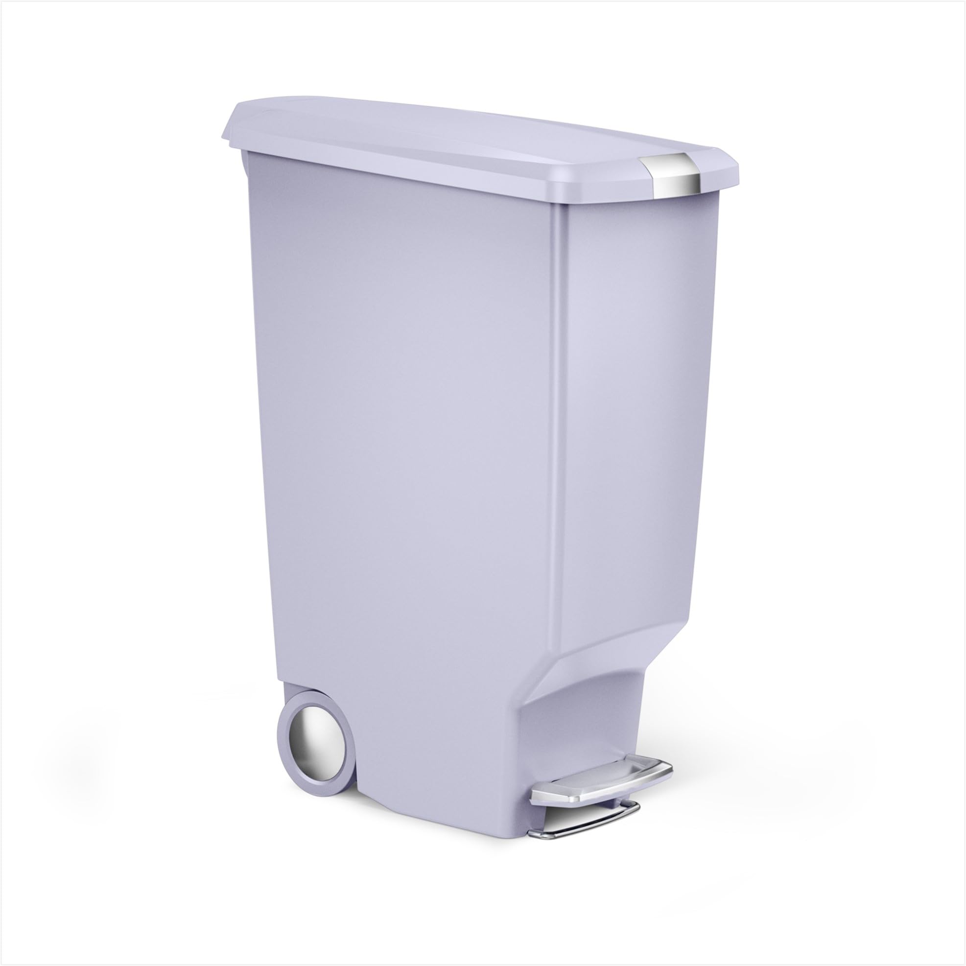 simplehuman 40 Liter / 10.6 Gallon Hybrid Slim Kitchen Step Trash Can with Secure Slide Lock, Lilac Plastic