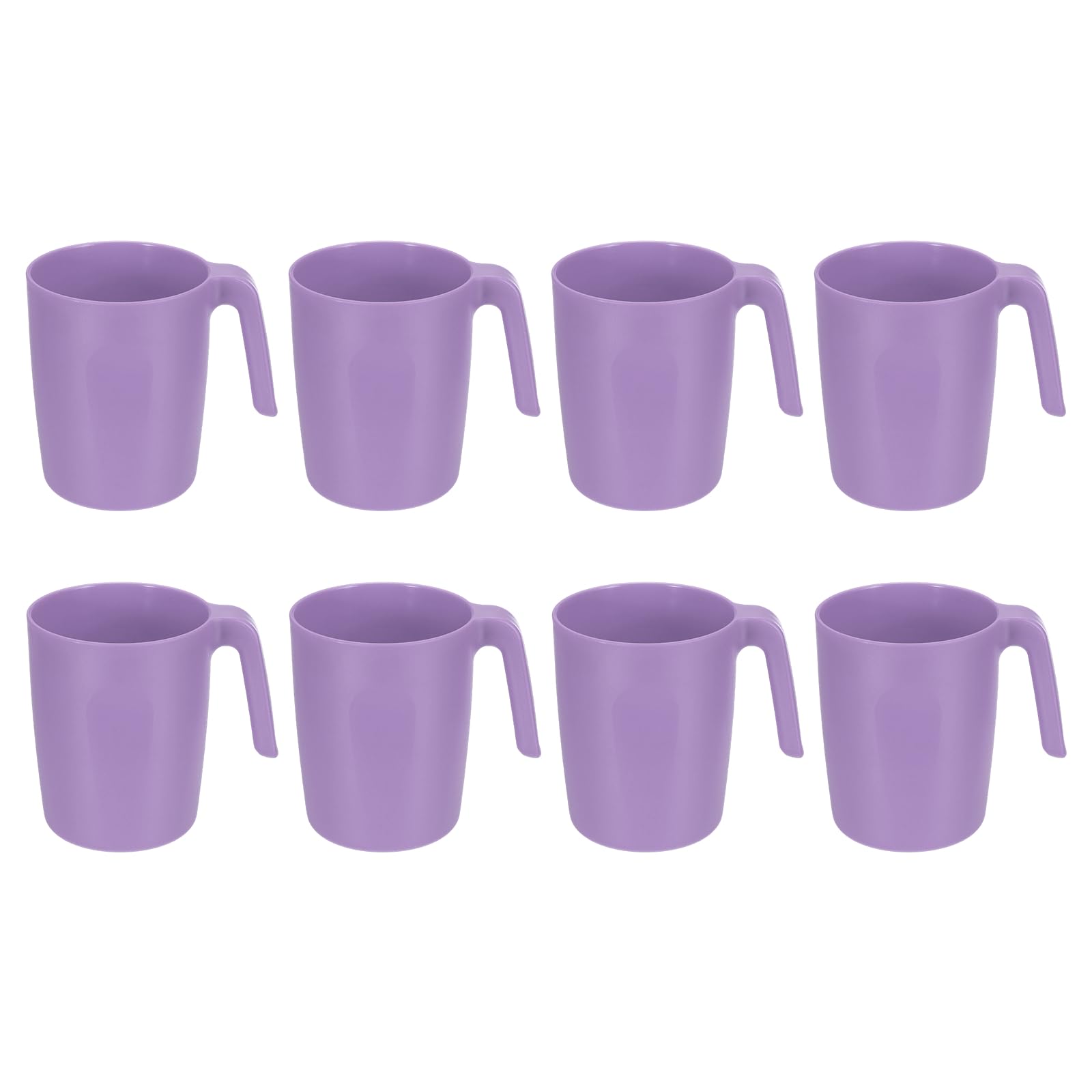 uxcell Set of 8 Plastic Coffee Mugs, Unbreakable Coffee Mugs, Reusable Microwave Dishwasher Safe Drinking Cups with Handle for T