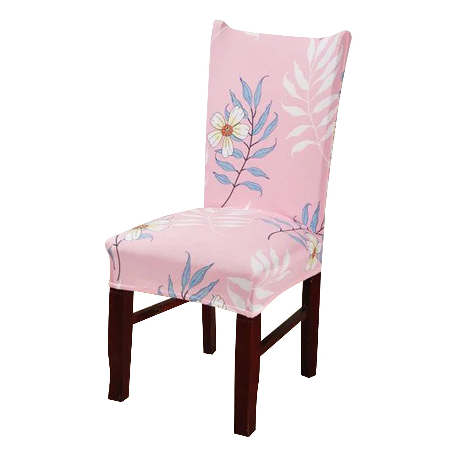 House Of Quirk Elastic Chair Cover Stretch Removable Washable Short Dining Chair Cover Protector Seat Slipcover (Pack Of 1, Pink