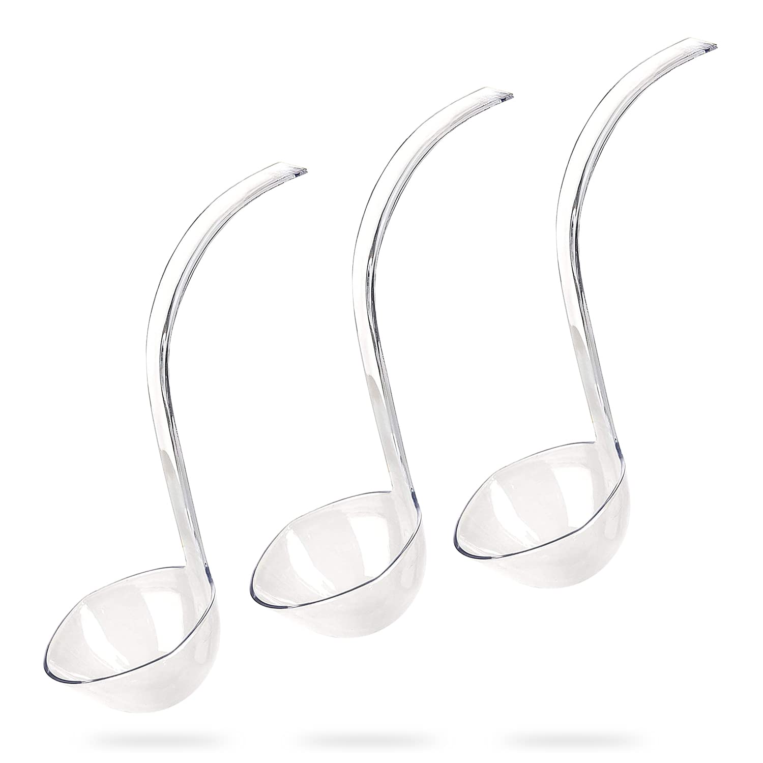 Premium Quality Plastic Punch Serving Ladle - 5 Oz Clear Hard Acrylic Ladle 3 Pack By Upper Midland Products