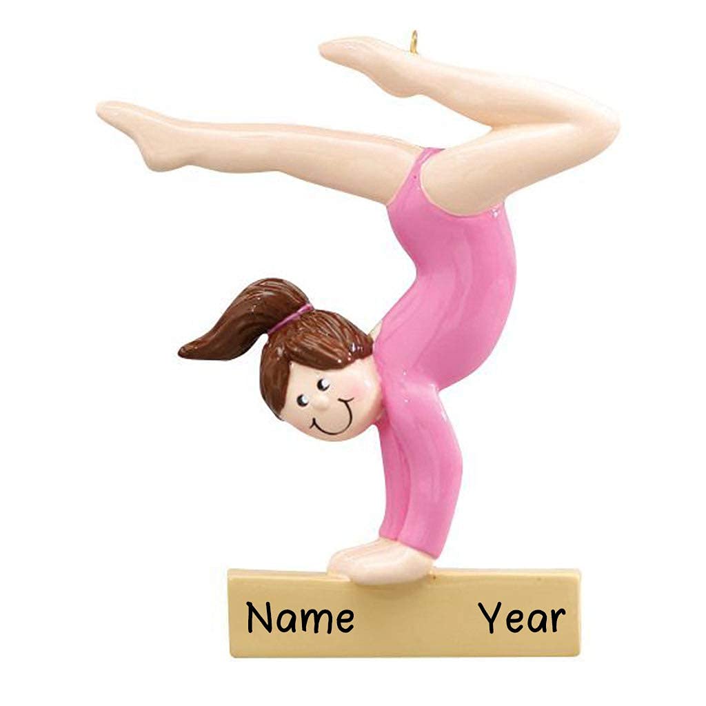Personalized Gymnastics Christmas Ornament | Custom Writing Gymnast Girl Personalized Ornaments 2025 | Gift for Gymnasts