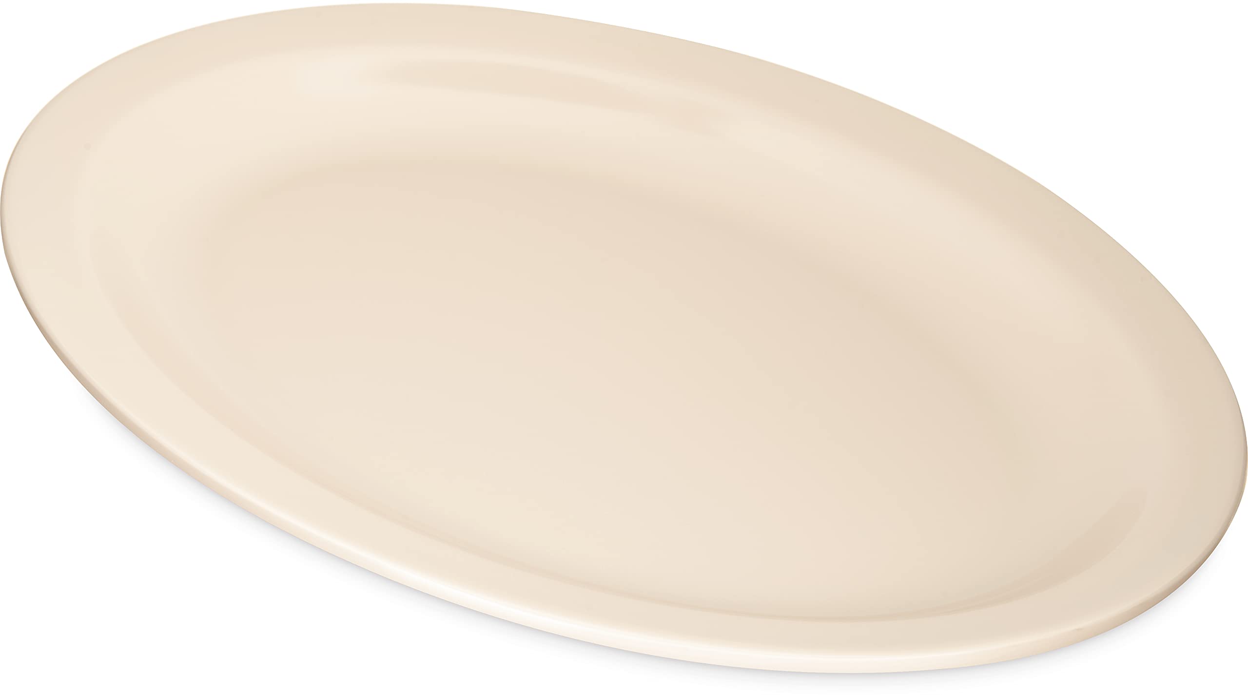 Carlisle Foodservice Products Kingline Plastic Oval Platter Oval Tray For Home And Restaurant, Melamine, 12 X 9 Inches, Tan, (Pa