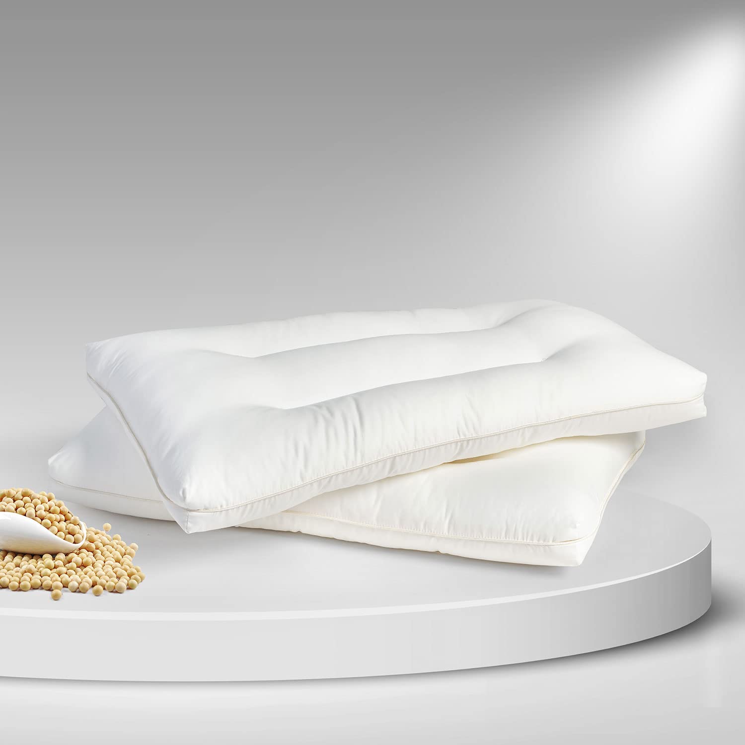 Spread Spain Soyabean Pillow Standard Size Set Of 2, Filling Soyabean Fiber, Orthopedic Bed Pillows, Back Side Sleeper Pillow Fo