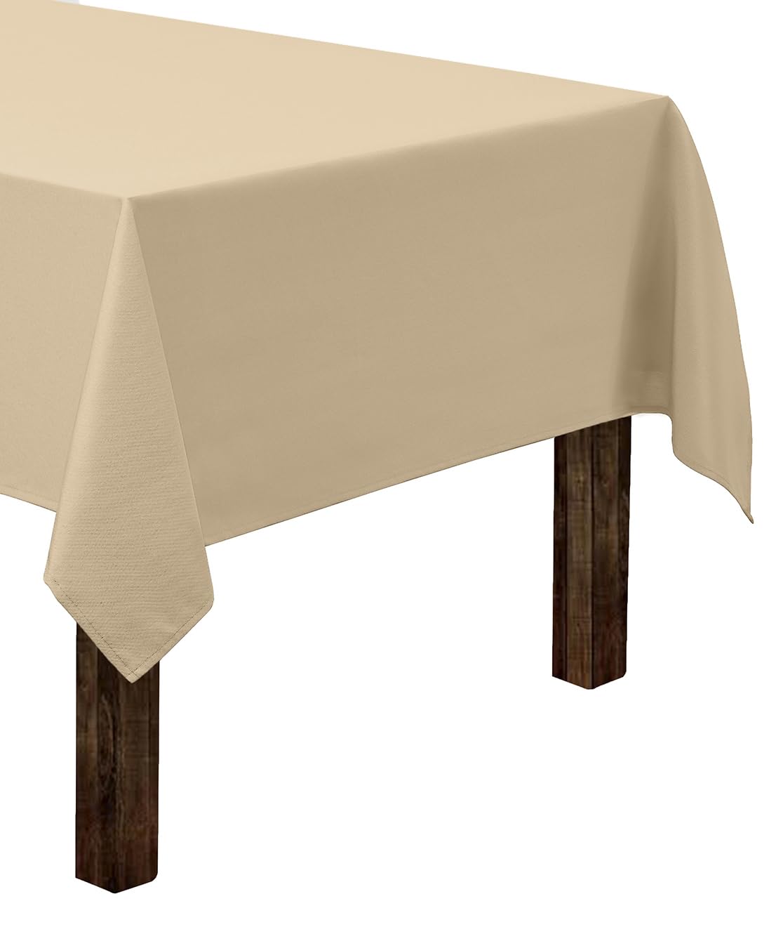 Gee Di Moda Rectangle Tablecloth - 60 x 84 Inch  Beige Rectangular Table Cloth in Washable Polyester  Great for Buffet Table  Parties  Holiday Dinner  Wedding & Baby Shower