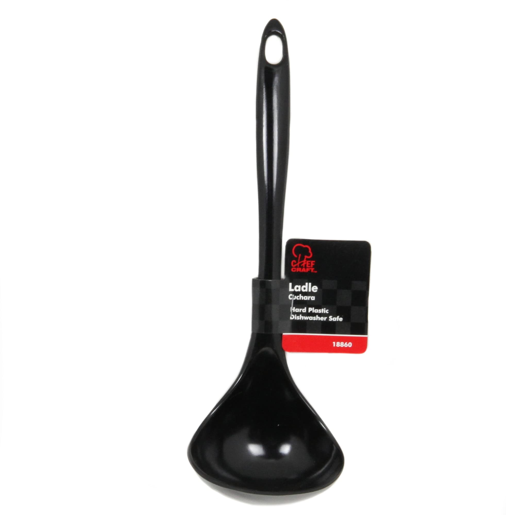 Chef Craft Basic Melamine Cooking Ladle, 10.5 Inch, Black