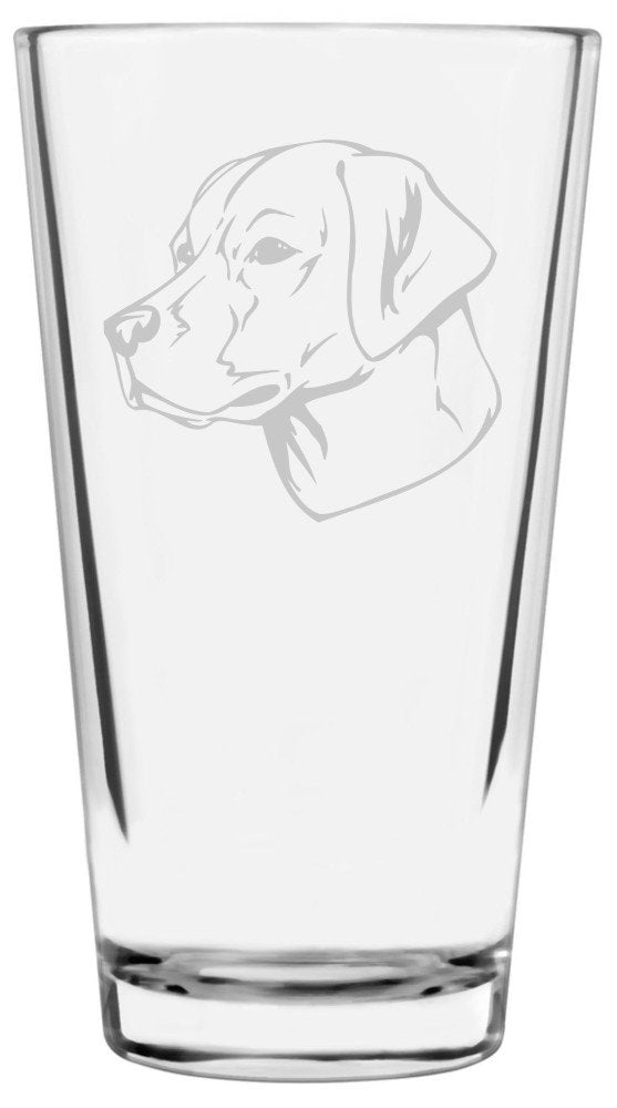 Labrador Retriever (Lab) Dog Themed Etched All Purpose 16Oz Pint Glass