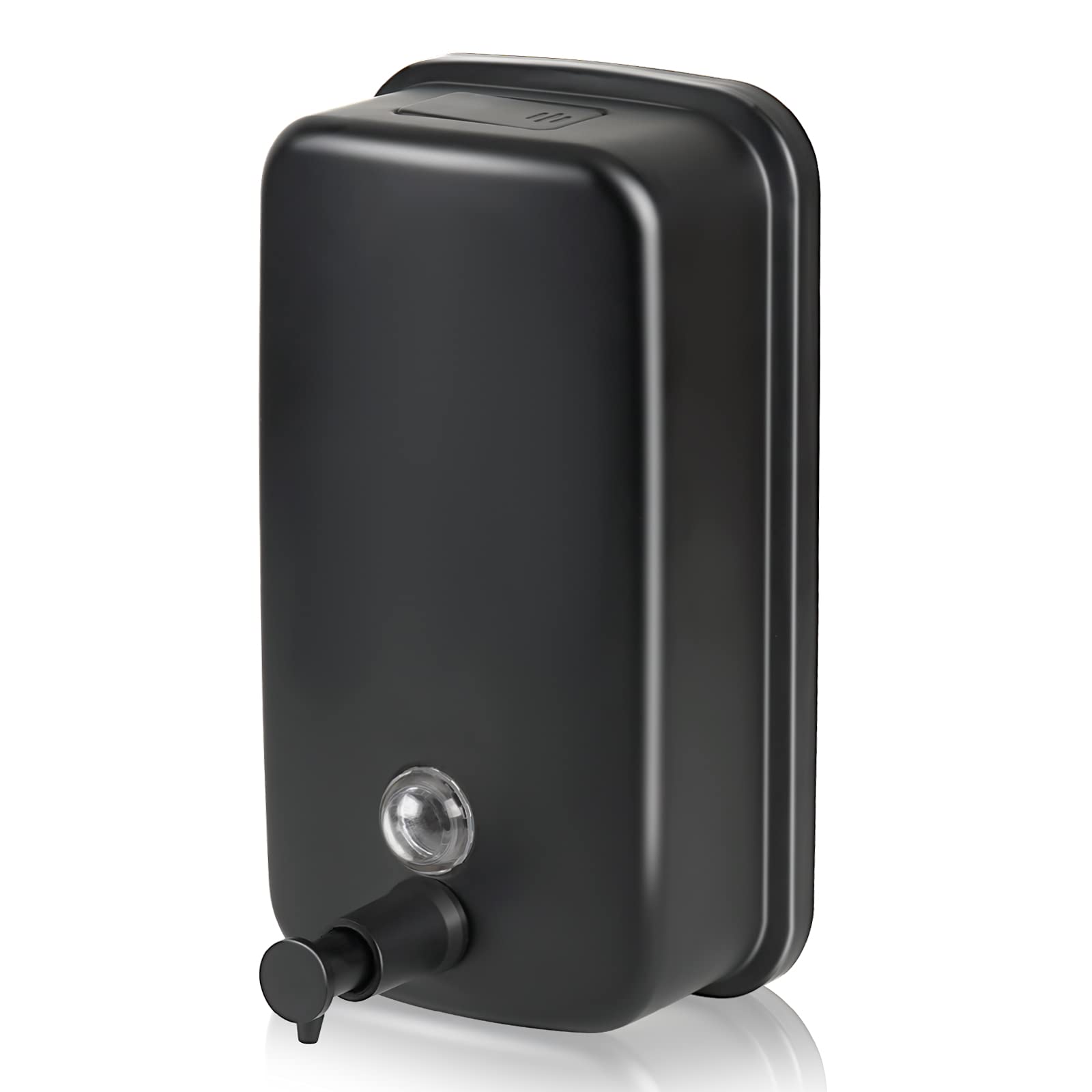 Wewbaby Soap Dispenser Wall Mount, 800Ml/27 Fl.Oz Bathroom Wall Mounted Soap Dispenser Black Metal Wall Soap Dispenser For Kitch