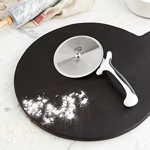 Mercer Culinary Millennia Pizza Cutter With White Handle, 5 Inch Wheel, Stainless Steel