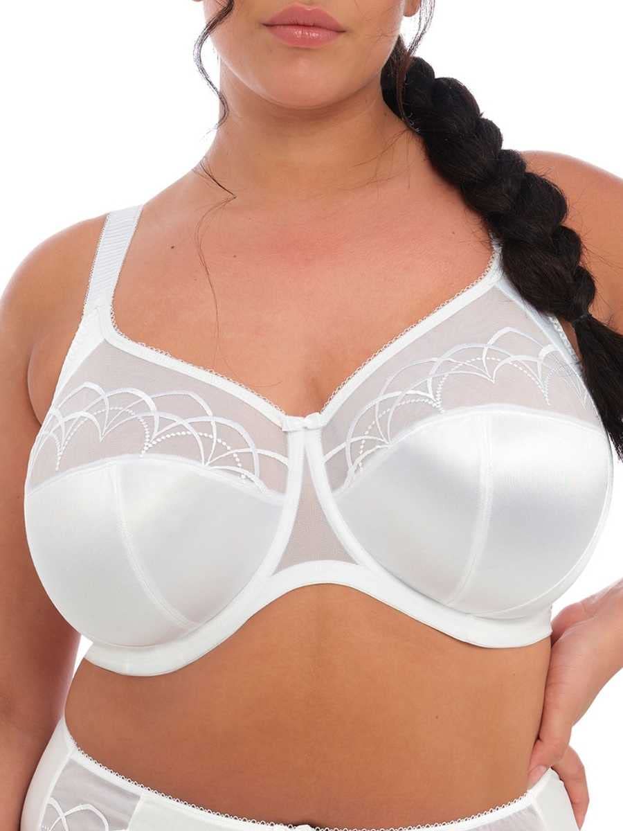 Elomi Womens Plus-Size Cate Underwire Full Cup Banded Bra,White,40J Uk40M Us
