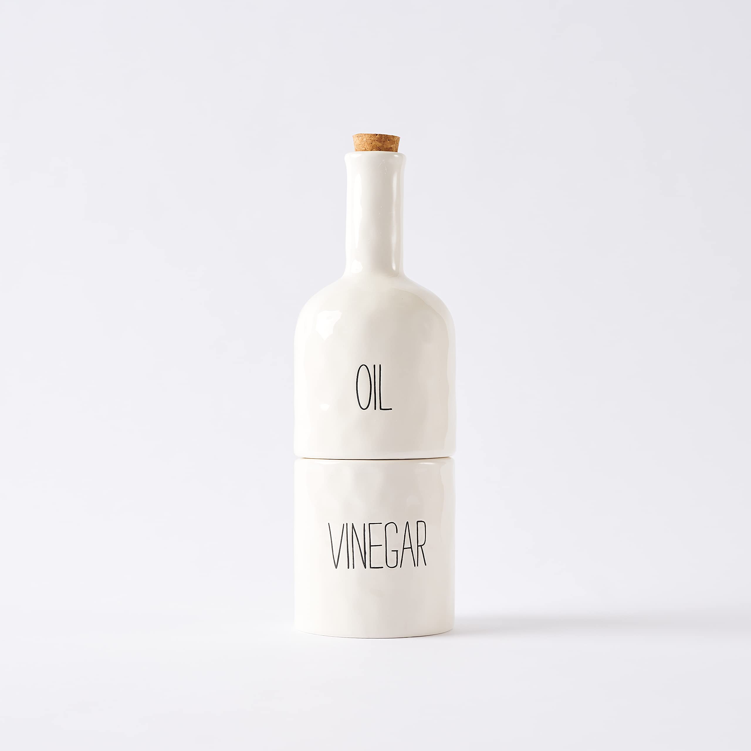 Stacked Oil and Vinegar Decanter Set