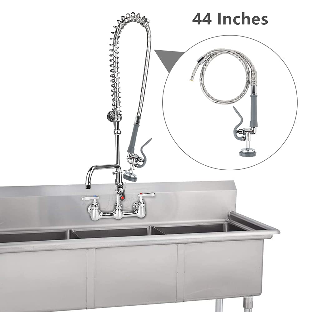 Kwode Pre Rinse Hose With Sprayer Valve 44 Inch Hose With Sprayer Head Replacement Kit Commercial Sink Sprayer Hose For Kitchen