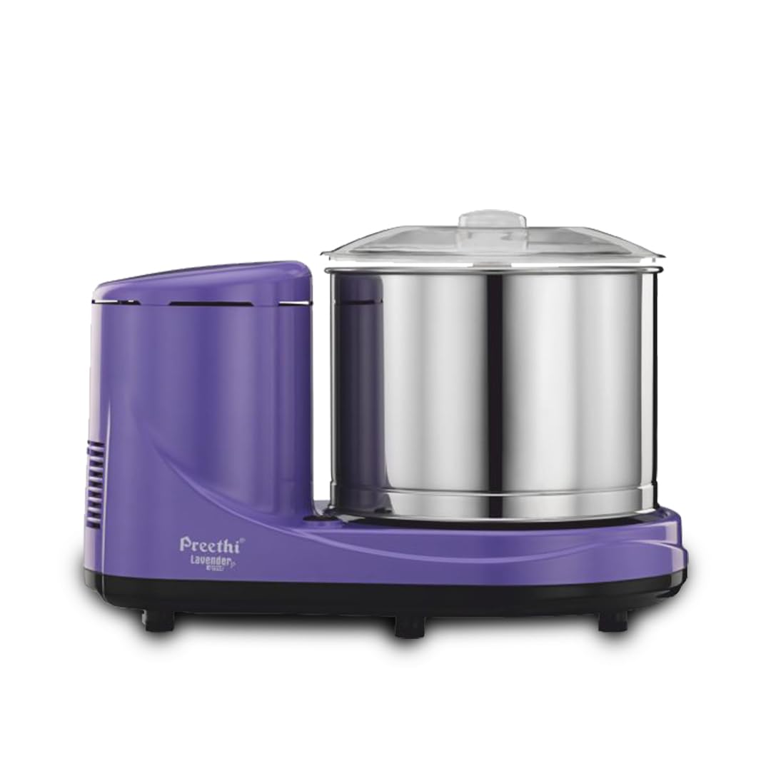 Preethi Wet Grinder|150W 2L Stainless Steel Table Top Wet Grinder|Ideal For Making South Indian Batter In Your Kitchen (Lavender