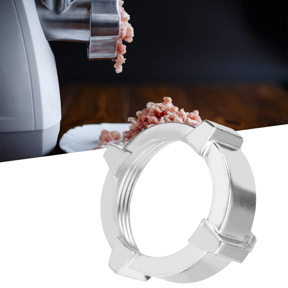 Beufee Meat Grinder Nuts, 2Pcs Meat Grinder Parts Kitchen Supplies Stainless Steel Meat Grinder Nut Universal Meat Mincer Nut Me