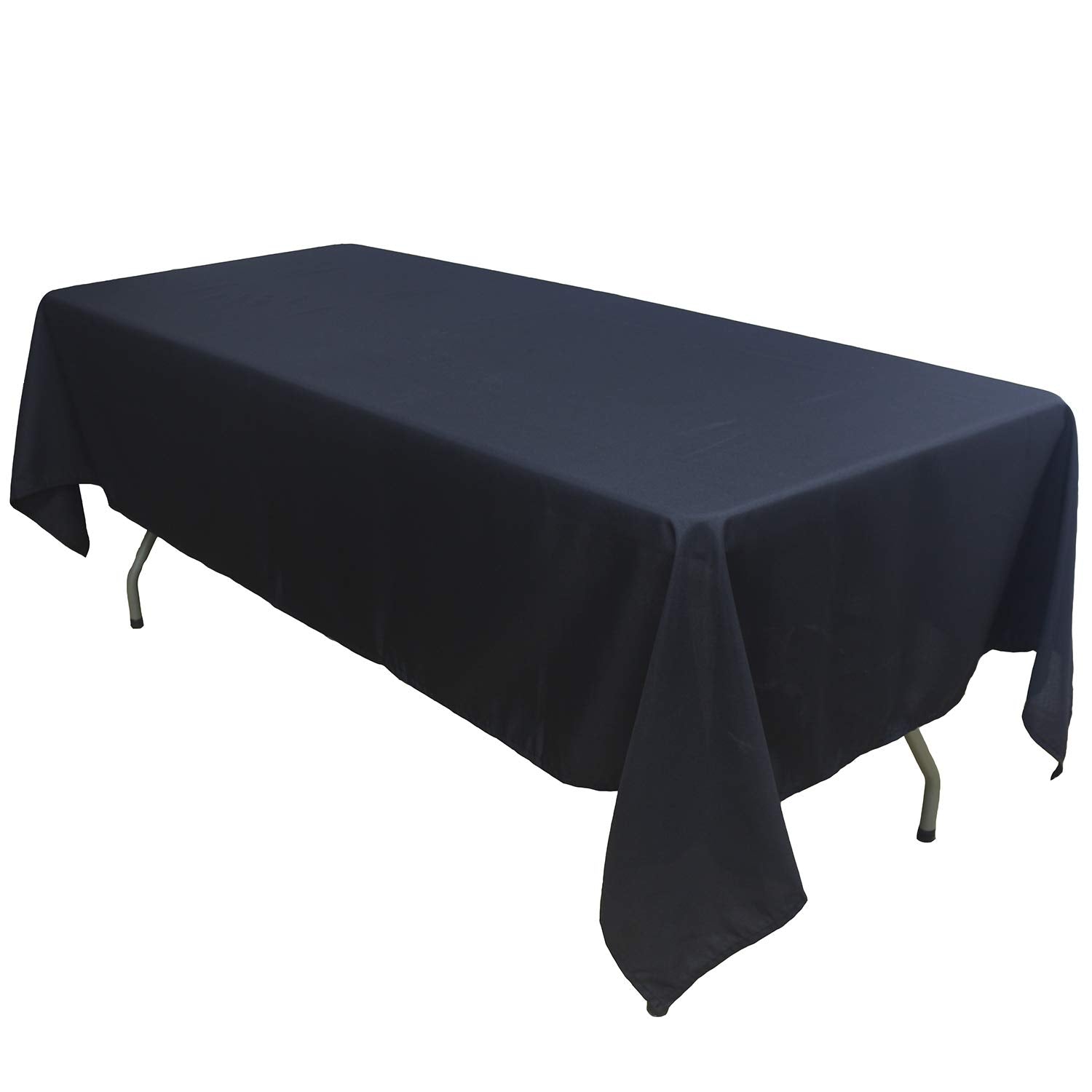 FantasyDeco Rectangular Polyester Fabric Tablecloth, Black, 60x102inch by FantasyDeco