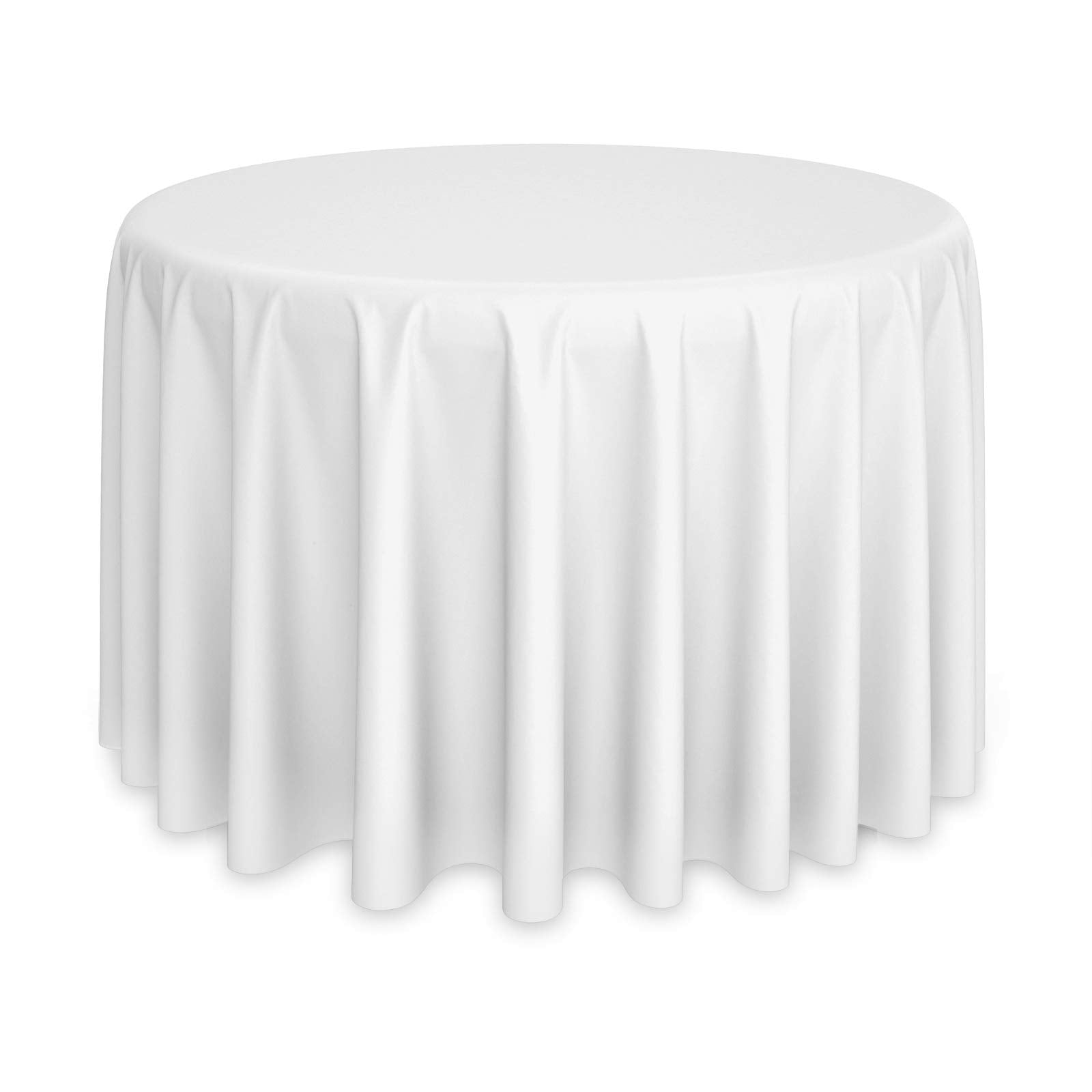 Lann'S Linens - 132 Round Premium Tablecloth For Wedding/Banquet/Restaurant - Polyester Fabric Table Cloth - White