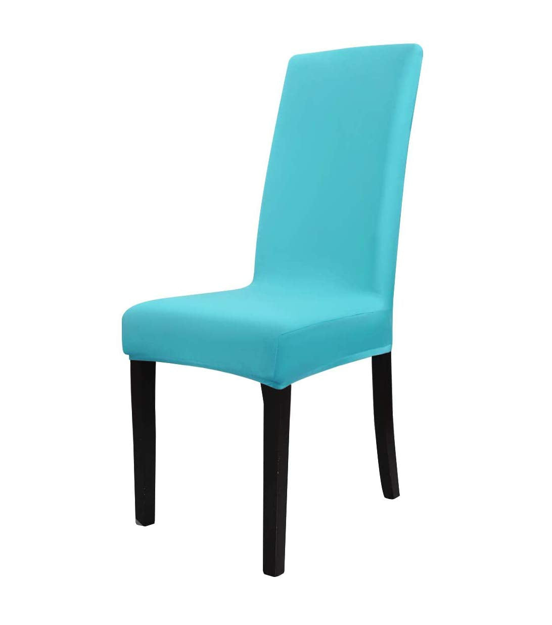 House Of Quirk Elastic Chair Cover Stretch Removable Washable Short Dining Chair Cover Protector Seat Slipcover (1, Sky Blue)