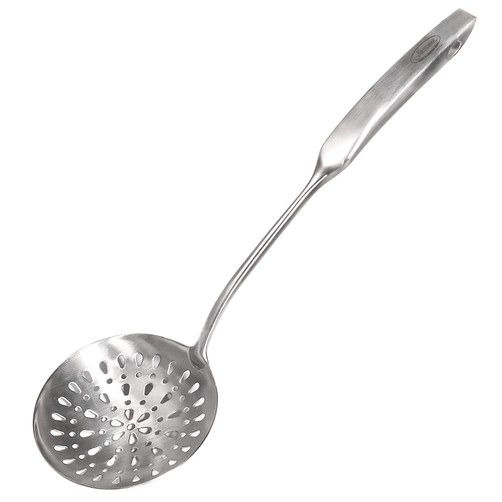 Skimmer Slotted Spoon, [Rustproof, Integral Forming, Durable] Newness 304 Stainless Steel Slotted Spoon With Vacuum Ergonomic Ha
