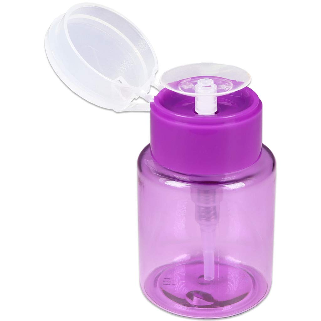 3Oz Push Down Pump Dispenser Flip Top Cap Refillable Empty Bottle - Color: Purple - Lockable Travel Cosmetic Packaging Empty Bot